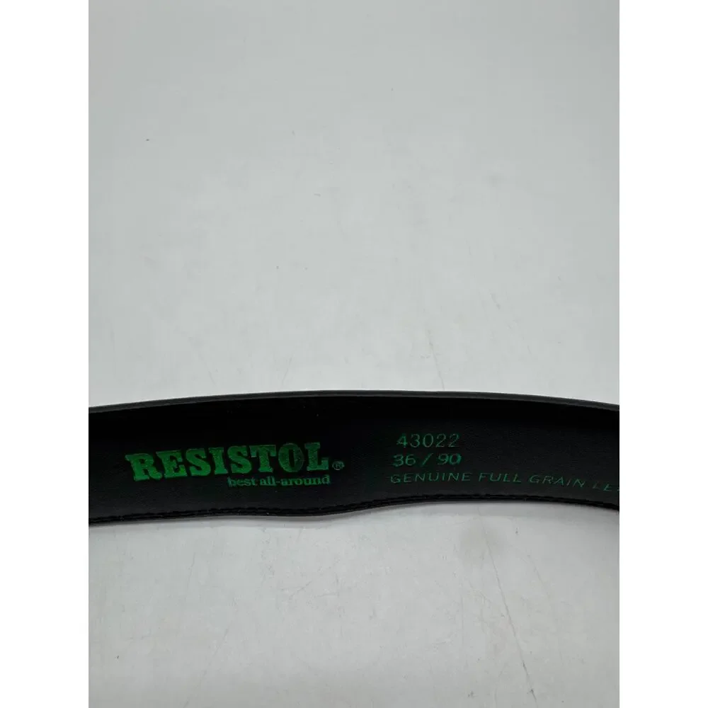 Resistol 43022 Black/ brown Leather Belt Adjustable 36/90 with Pewter buckle‎
